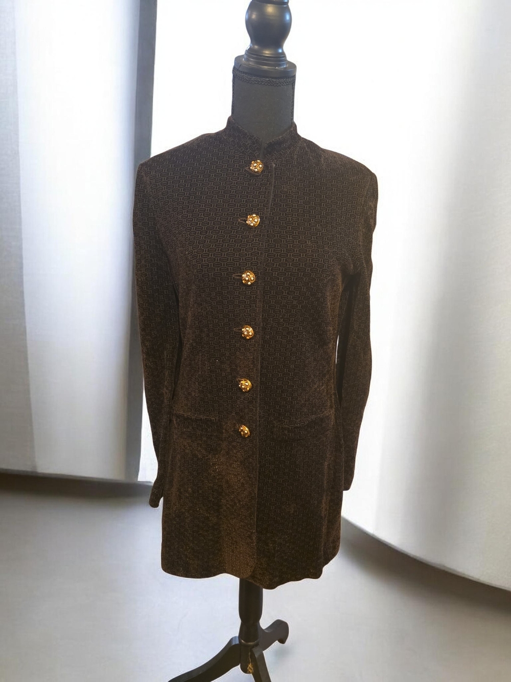 Vintage St. JOHN collection By Marie Gray Brown Sweater Jacket Size 8